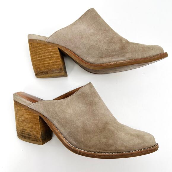Jeffrey Campbell Favela-2 Tan Suede Slip on Block Heel Mules Women’s 7 - Picture 7 of 9
